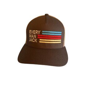 Every Man Jack Trucker Hat Brown With Embroidered Logo ZSnapback